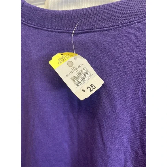 LSU Purple Crewneck Geaux Tigers Purple And Gold New Sz Med Football Baseball - Picture 5 of 5